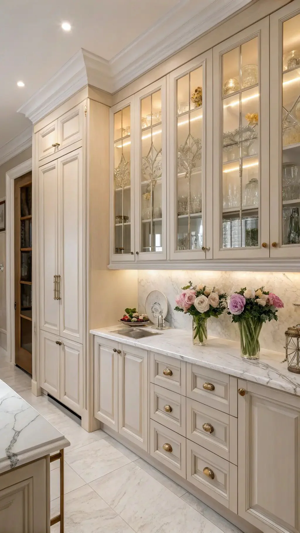 Custom Calacatta marble joinery detail in a Katsaros Build luxury Melbourne kitchen