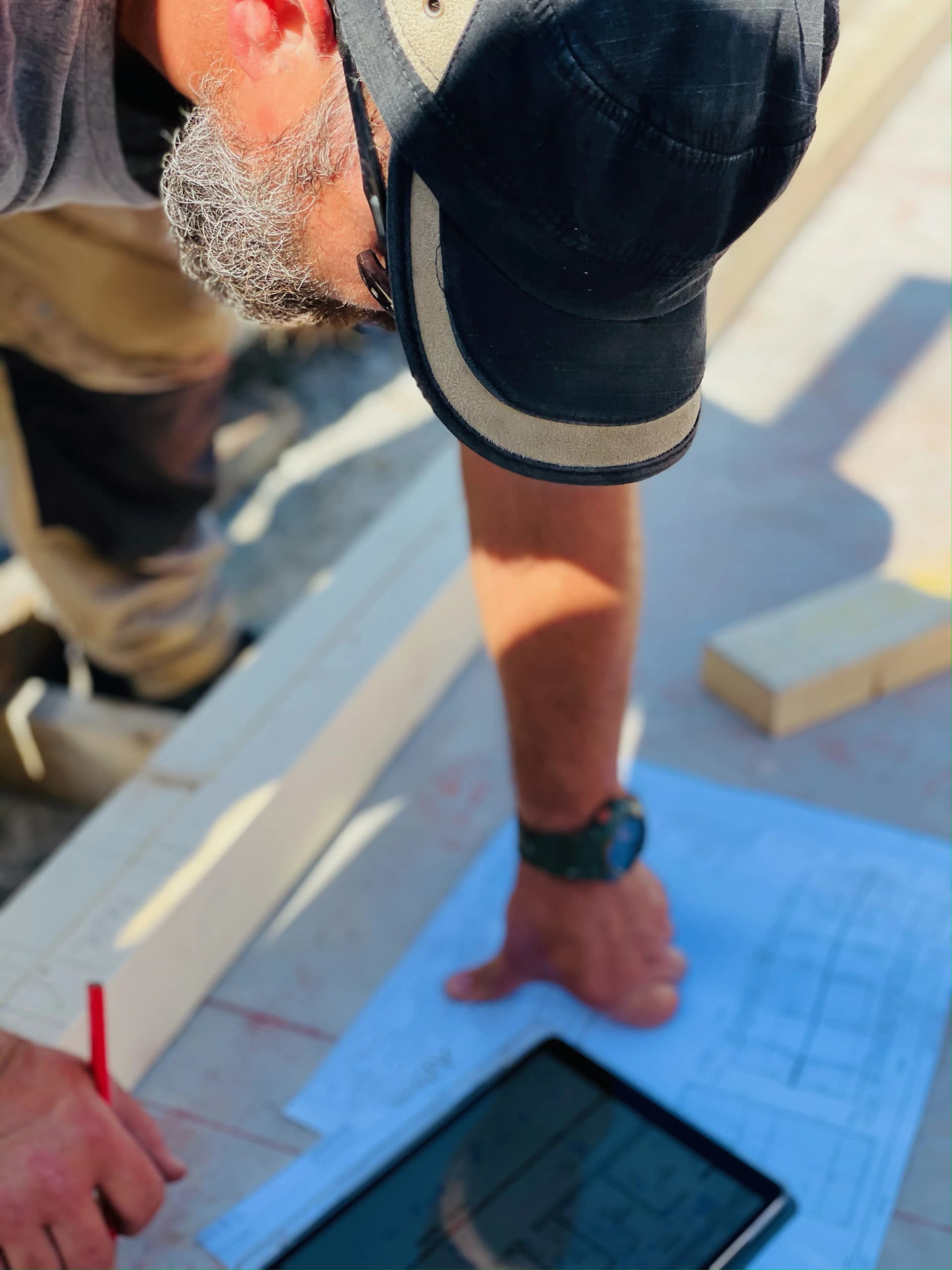 Architectural blueprints and planning documentation for a Katsaros Build luxury Melbourne residence